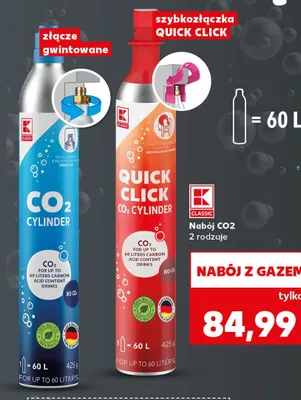 Nabój CO2 szybkozłączka Quick Click K-Classic promocja w Kaufland