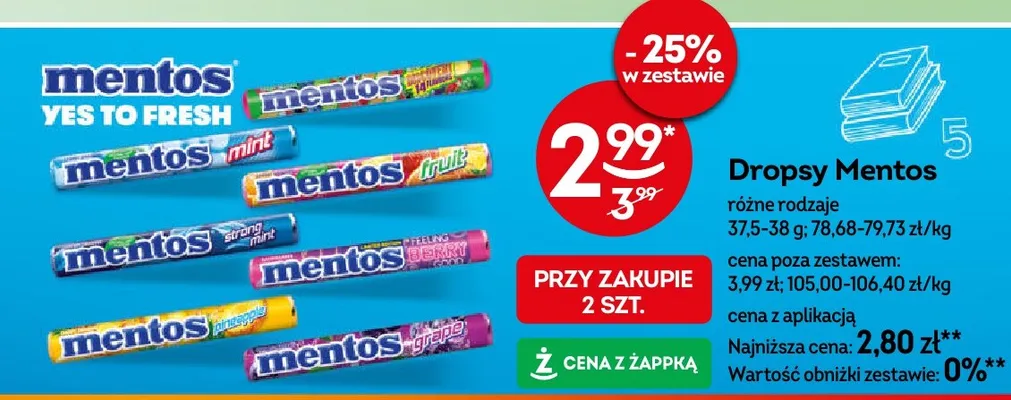 Dropsy Mentos Berry promocja w Żabka