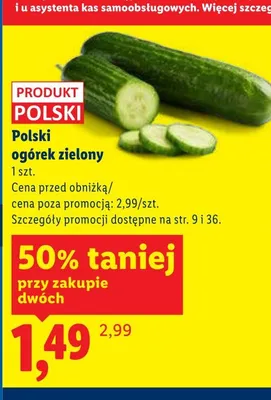 Polski ogórek zielony promocja w Lidl