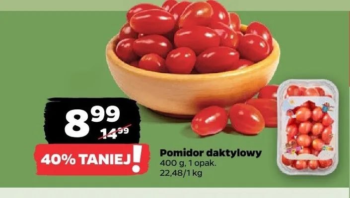 Pomidor daktylowy promocja w Netto