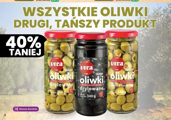 Oliwki zielone nadziewane pastą paprykową Vera promocja w Dino