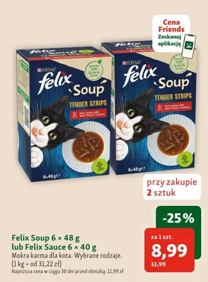 Mokra karma dla kota Felix Soup 6-pak promocja w MAXI ZOO