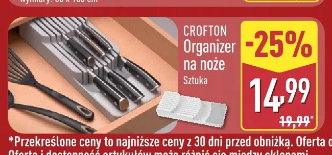 Organizer na noże Crofton promocja w Aldi