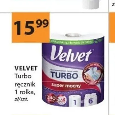 Ręcznik papierowy Velvet Turbo 1 rolka promocja w Drogerie Laboo