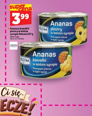Ananas w puszce kawałki w lekkim syropie Helcom promocja w TOPAZ