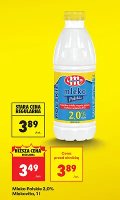 Mleko Polskie 2,0% promocja w Biedronka