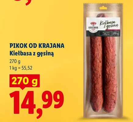 Kiełbasa z gęsiną promocja w Lidl