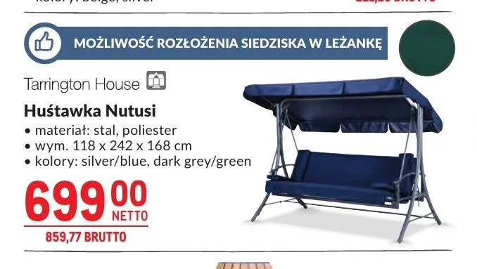 Huśtawka Nutusi Tarrington House promocja w Makro