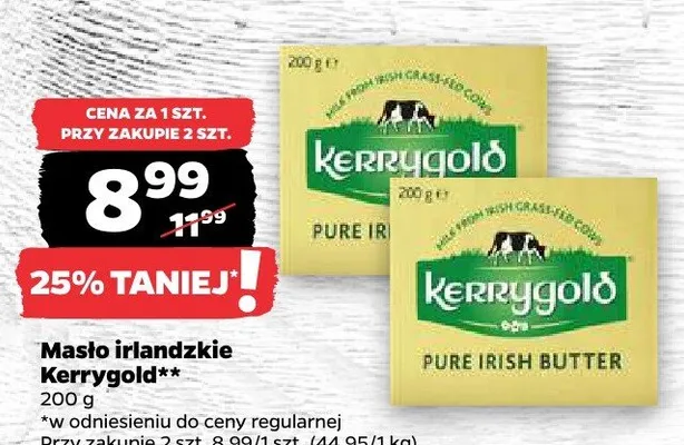 Masło irlandzkie Kerrygold Pure Irish Butter promocja w Netto