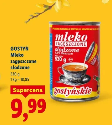 Mleko zagęszczone słodzone promocja w Lidl