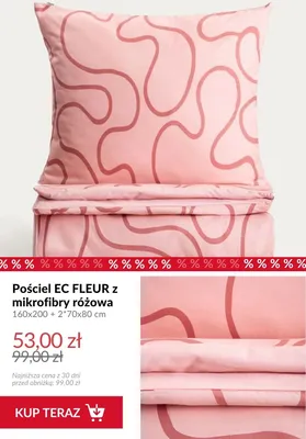 Pościel EC FLEUR z mikrofibry różowa promocja w Homla