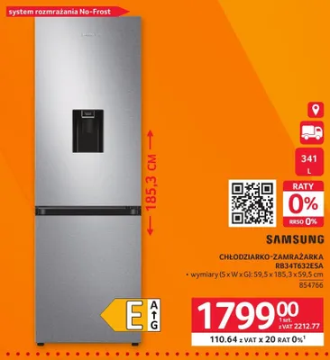 Chłodziarko-zamrażarka SAMSUNG RB34T632ESA promocja w Selgros