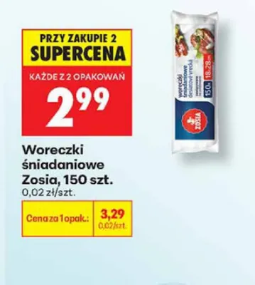 Woreczki śniadaniowe Zosia promocja w Biedronka