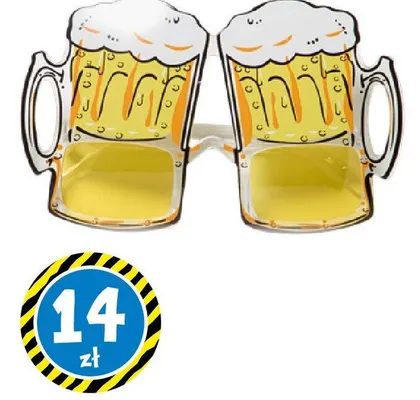 Okulary imprezowe w kształcie kufli piwa promocja w Tedi