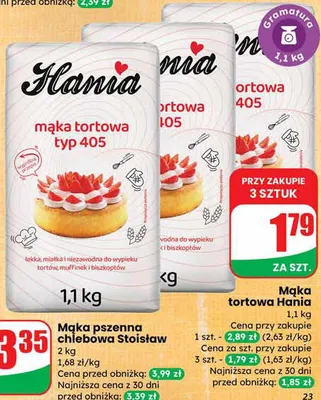 Mąka tortowa typ 405 promocja w Dino