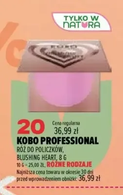 Róż do policzków Blushing Heart Kobo Professional promocja w Drogerie Natura
