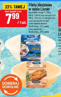 Filety śledziowe w sosie grzybowym z kurkami Lisner promocja w POLOmarket