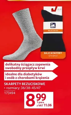 Skarpety bezuciskowe Wola promocja w Selgros