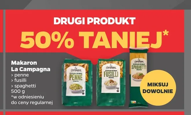 Makaron fusilli La Campagna promocja w Netto