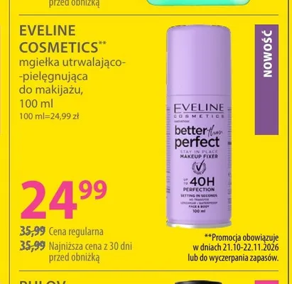 Mgiełka utrwalająco-pielęgnująca do makijażu Eveline Cosmetics promocja w Hebe