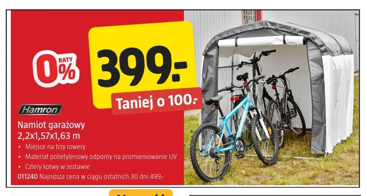 Namiot garażowy 2,2x1,57x1,63 m Hamron promocja w Jula