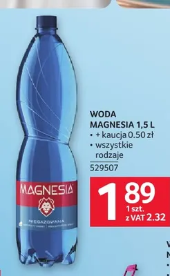 Woda mineralna niegazowana Magnesia promocja w Selgros