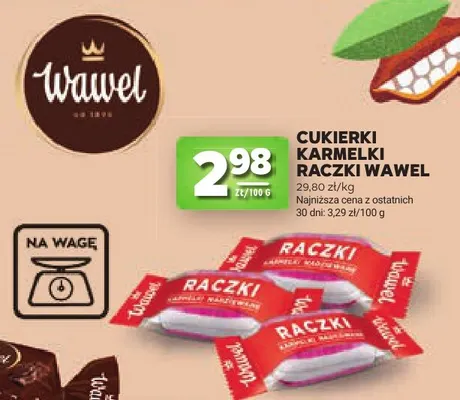 Cukierki karmelki Raczki Wawel promocja w Stokrotka