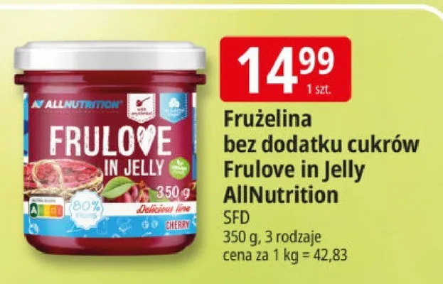Frużelina bez dodatku cukrów Frulove in Jelly AllNutrition SFD promocja w Leclerc