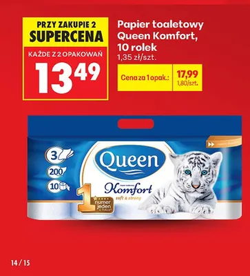 Papier toaletowy Queen Komfort promocja w Biedronka