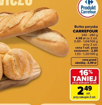 Bułka paryska Carrefour promocja w Carrefour Market