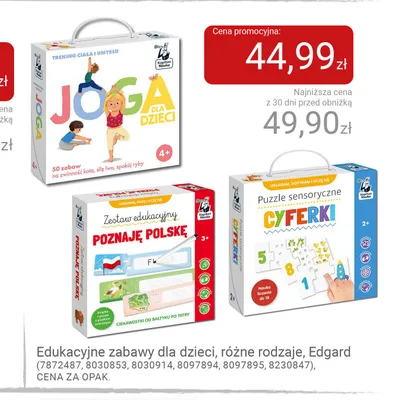 Puzzle sensoryczne Edgard Kapitan Nauka Cyferki promocja w Smyk
