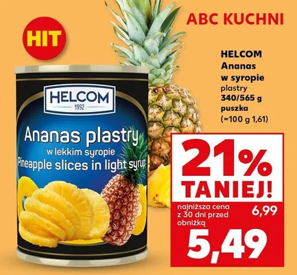 Ananas w syropie plastry promocja w Kaufland