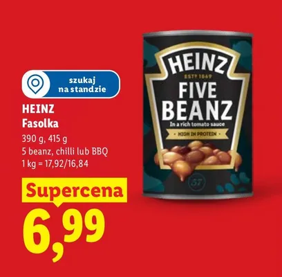 Fasolka 5 beanz, chilli lub BBQ promocja w Lidl