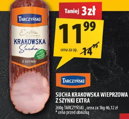 Sucha krakowska wieprzowa z szynki Extra Tarczyński promocja w Arhelan