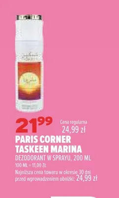 Dezodorant w sprayu Paris Corner Taskeen Marina promocja w Drogerie Natura