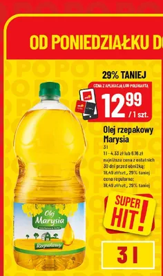 Olej rzepakowy Marysia promocja w POLOmarket