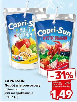 Napój wieloowocowy różne rodzaje promocja w Kaufland