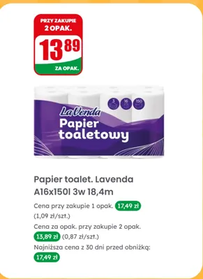 Papier toaletowy 3-warstwowy 16 szt. promocja w Dino