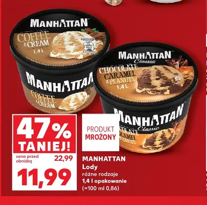 Lody Manhattan Chocolate Caramel & Peanuts promocja w Kaufland
