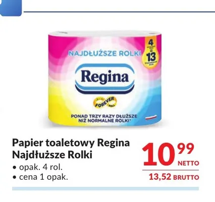 Papier toaletowy Regina Najdłuższe Rolki 4-pak promocja w Makro