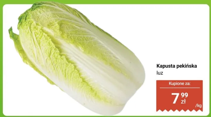 Kapusta pekińska luz promocja w Biedronka