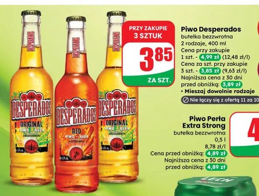 Piwo Desperados butelka bezzvrotna 2 rodzaje promocja w Dino