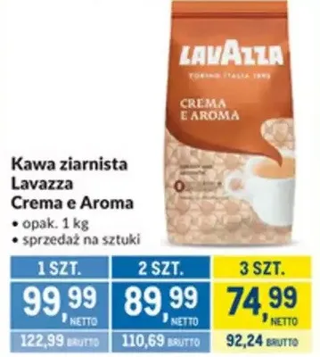 Kawa ziarnista Lavazza Crema e Aroma promocja w Makro