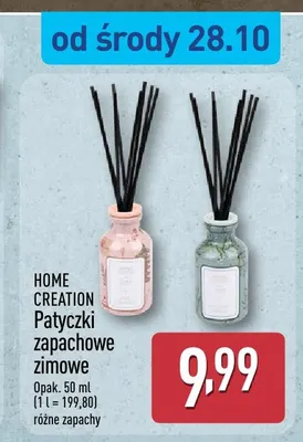 Patyczki zapachowe zimowe Home Creation promocja w Aldi
