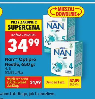 Mleko modyfikowane Optipro 4, 5 promocja w Biedronka