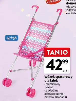 Wózek spacerowy dla lalek artyk aluminiowy stelaż promocja w Intermarche