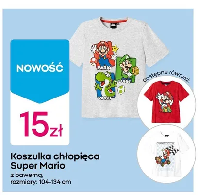 Koszulka chłopięca Super Mario z bawełną promocja w Pepco