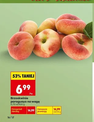 Brzoskwinie paraguayo na wagę promocja w Biedronka