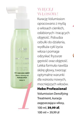 Kuracja zagęszczająca włosy Volumission Densifying Treatment Hebe Professional promocja w Hebe