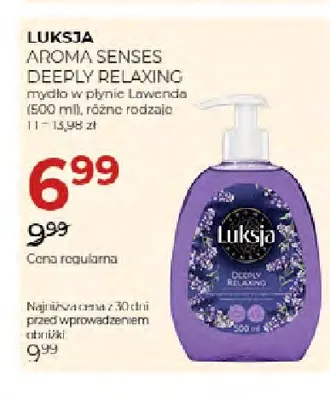 Mydło w płynie Lawenda Luksja Aroma Senses Deeply Relaxing promocja w Drogerie Jawa